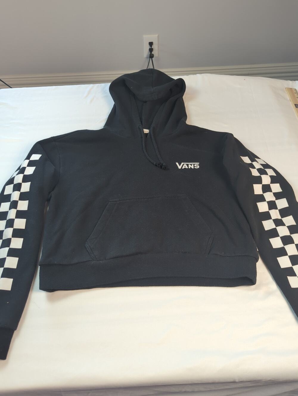 Vans Kids Black S Hoodie Racing Flag Sleeves